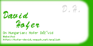 david hofer business card